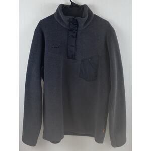 Mammut Black 1/4 Zip Fleece Pullover Embroidered Logo Sweater Women Size XL